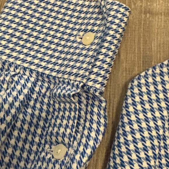 Michael Kors Men's Blue and White Button-down Shirt Large 16 34/35 - Picture 5 of 7